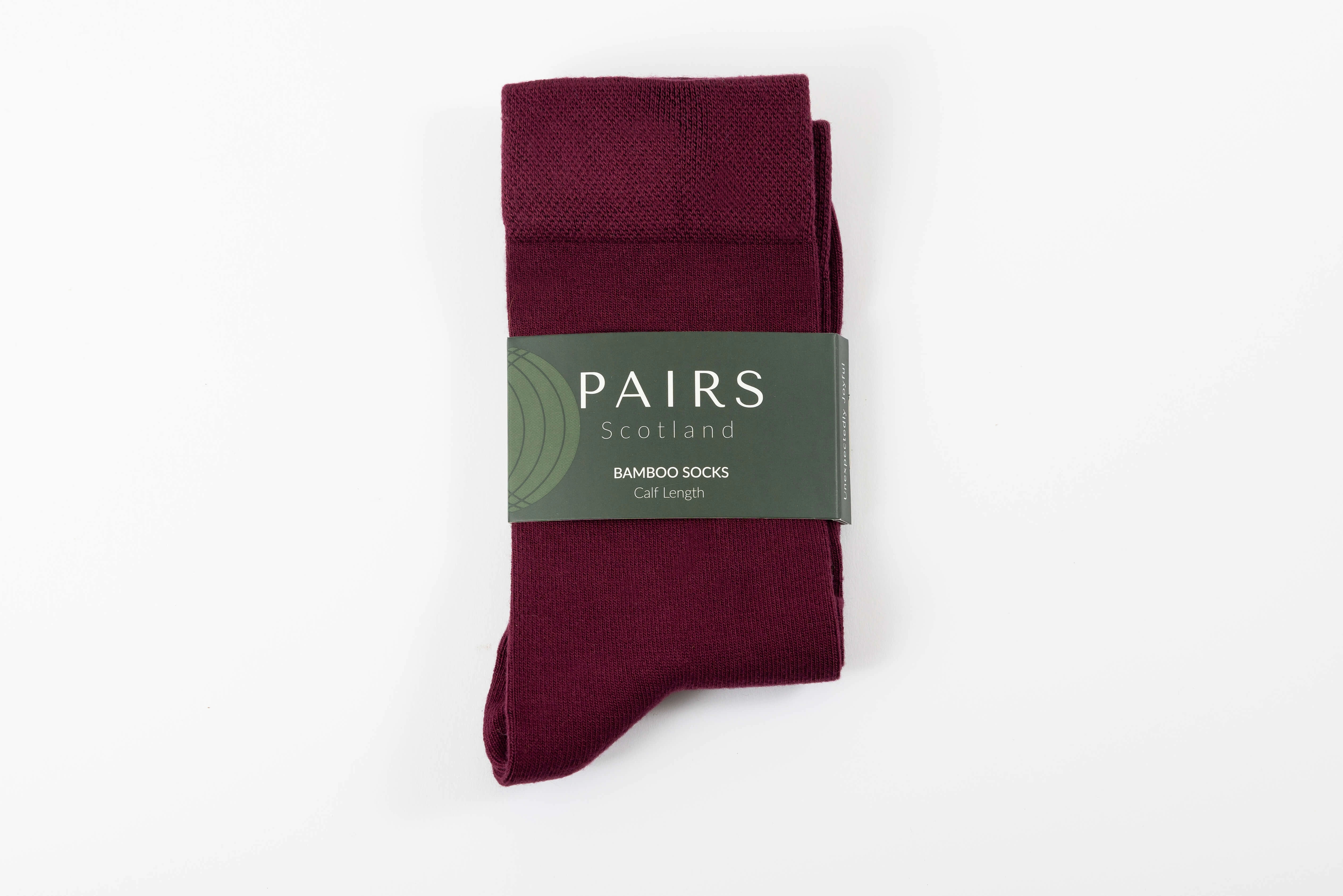 Luxurious Burgundy Bamboo Calf Socks – Comfort & Style Elevated.